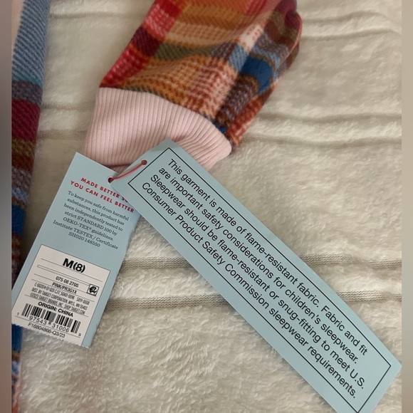 NWT Cat & Jack Pink Plaid Pajamas SZ 8 Girl Youth - Picture 9 of 16